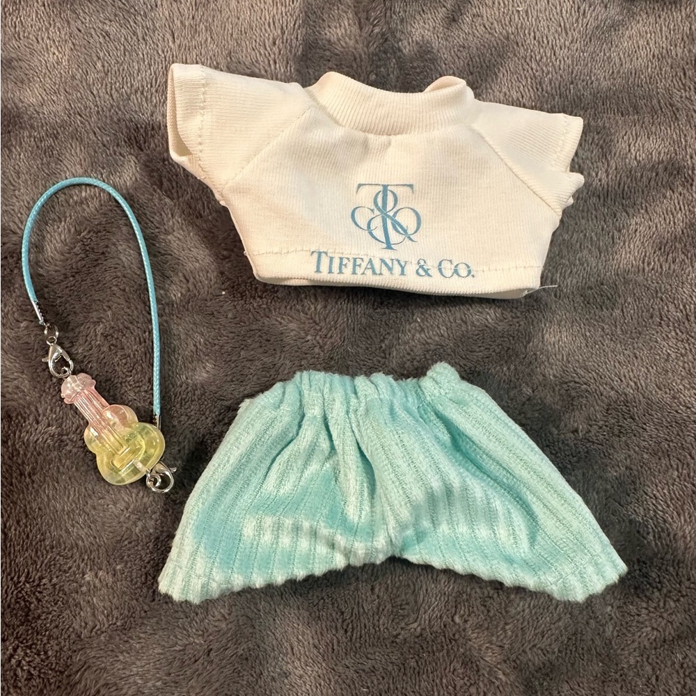 Labubu Clothes 3 Pieces Turquoise Blue White Stocking Stuffer Fancy